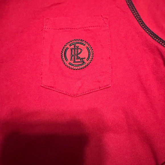 Lauren Ralph Lauren Women's Long Sleeve Tee in Red with Black Logo - Picture 2 of 3
